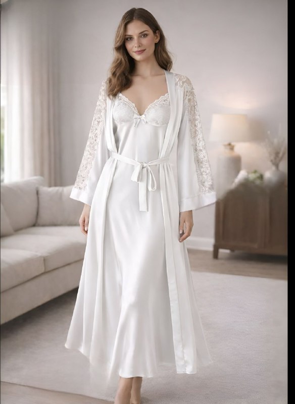Long Lingerie Silk with robe