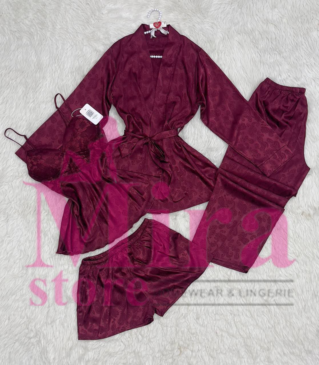 4 Pieces Silk Pajama