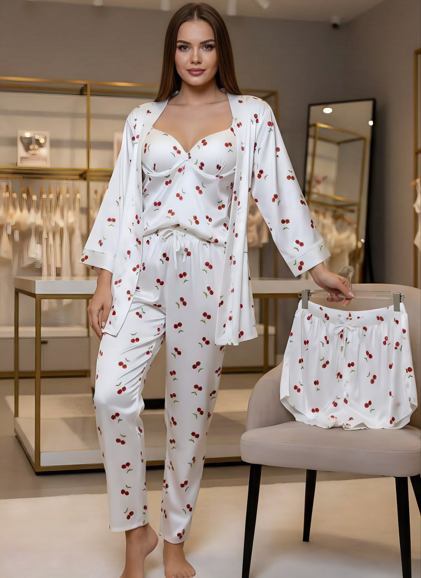 4 Pieces Pajama Silk