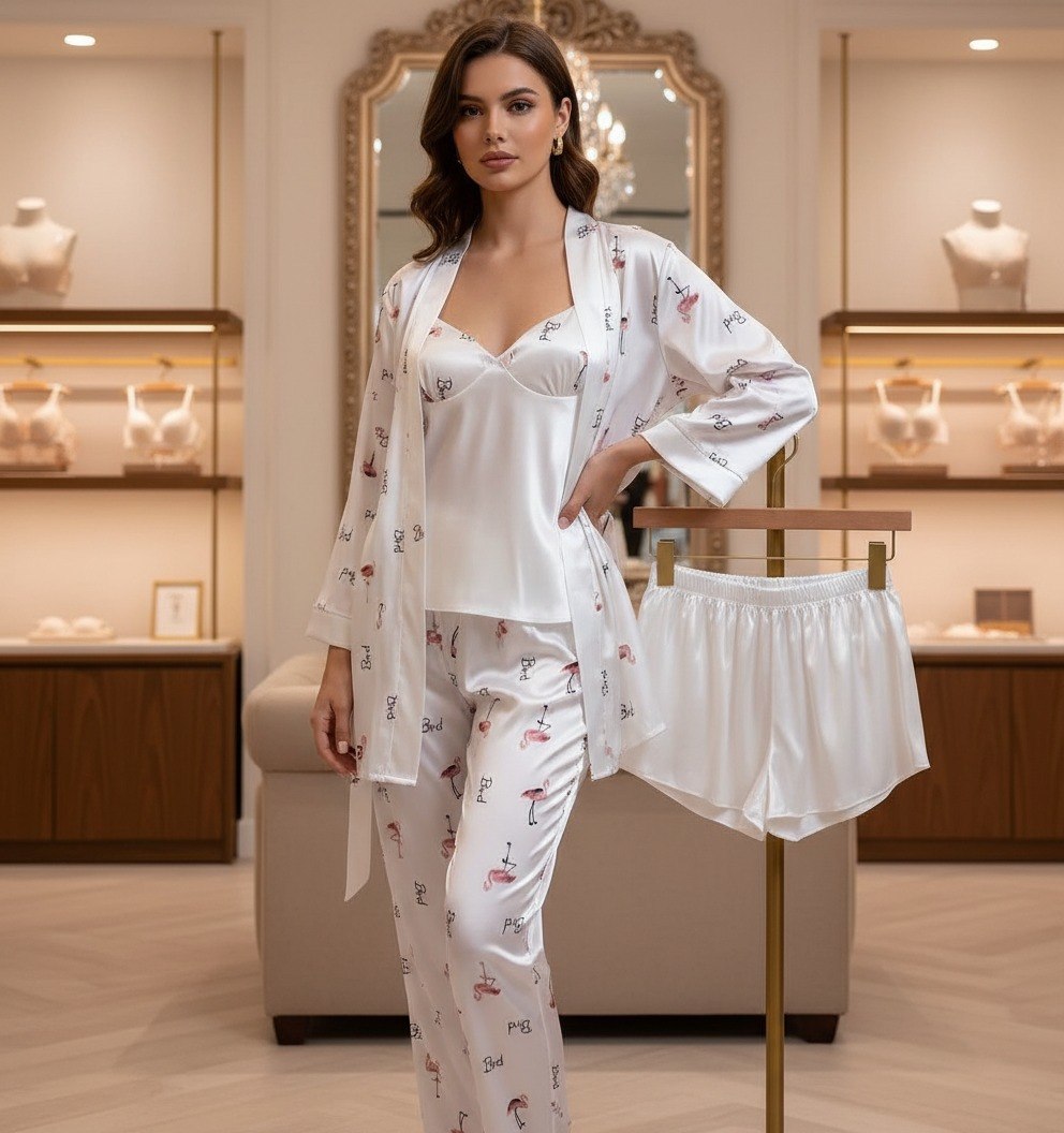 4 Pieces Pajama Silk