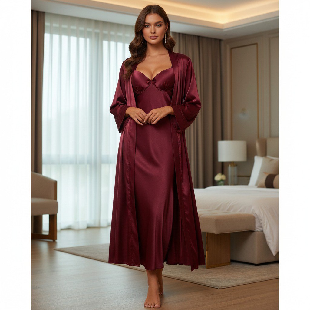 Long Lingerie Silk with robe