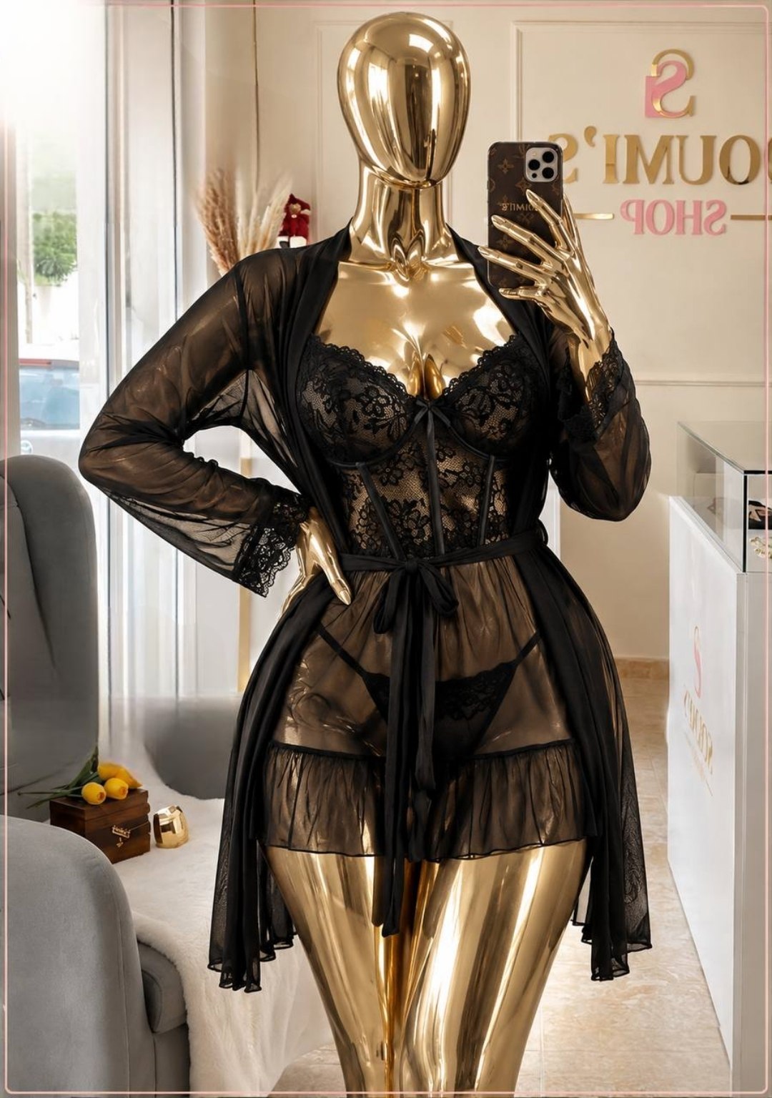 Short Lingerie with Robe