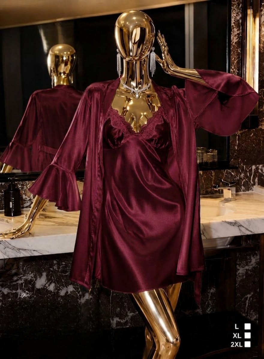 Short Lingerie Silk with Robe