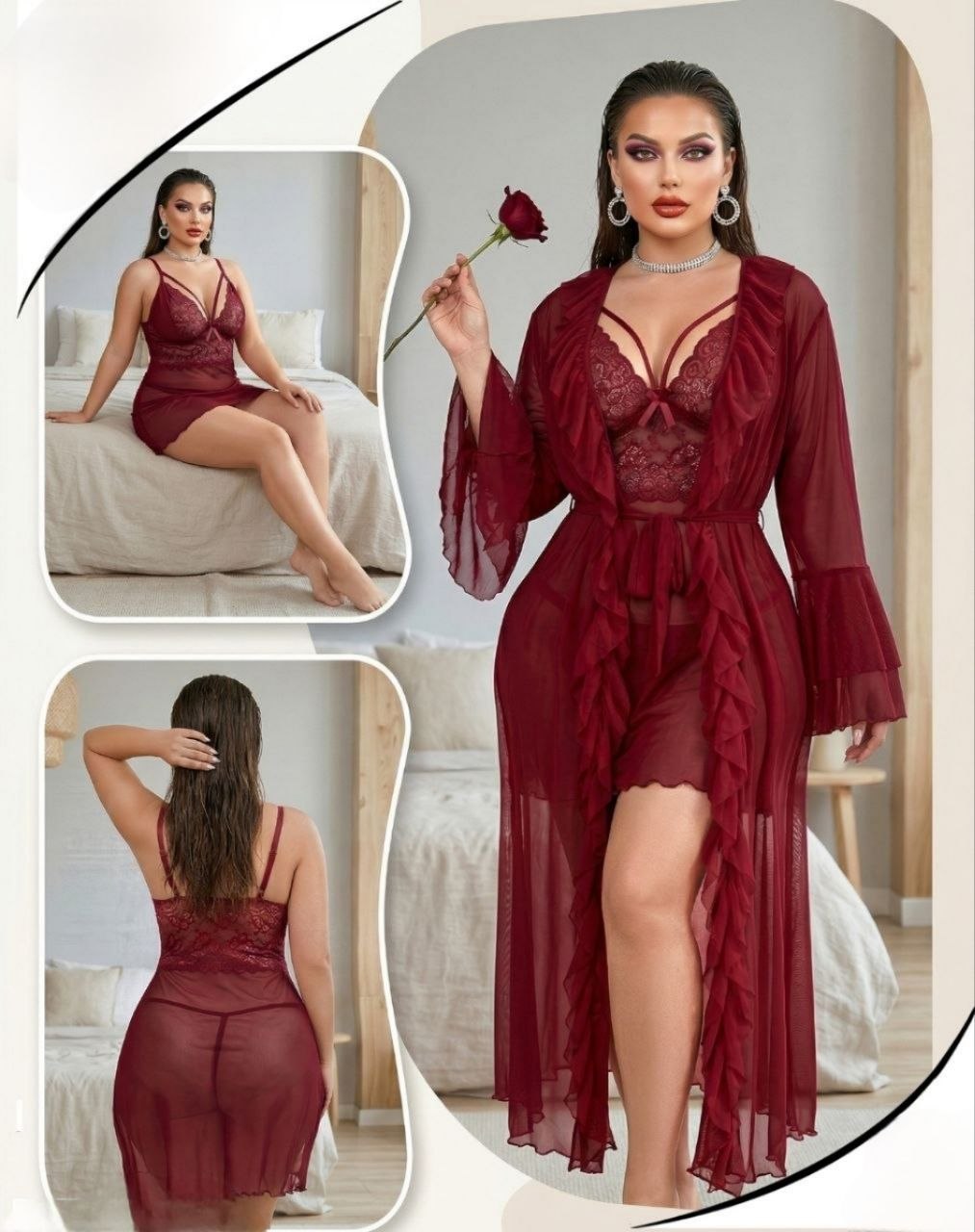 Short lingerie with robe