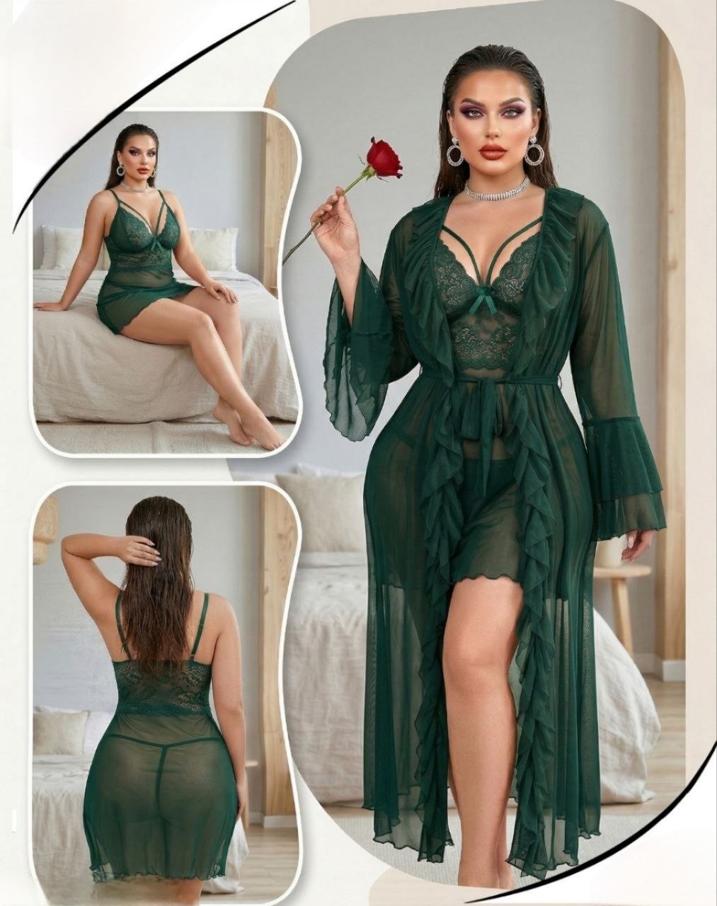 Short lingerie with robe