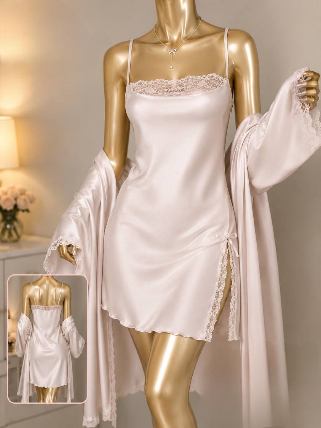 Short Lingerie Silk with Robe