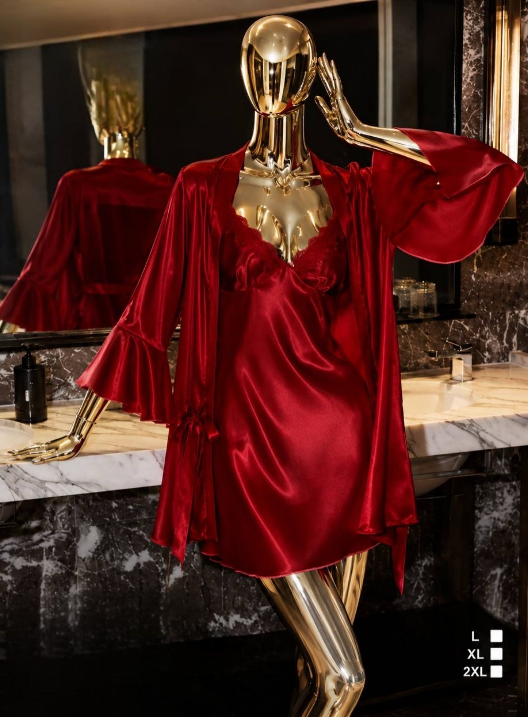 Short Lingerie Silk with Robe