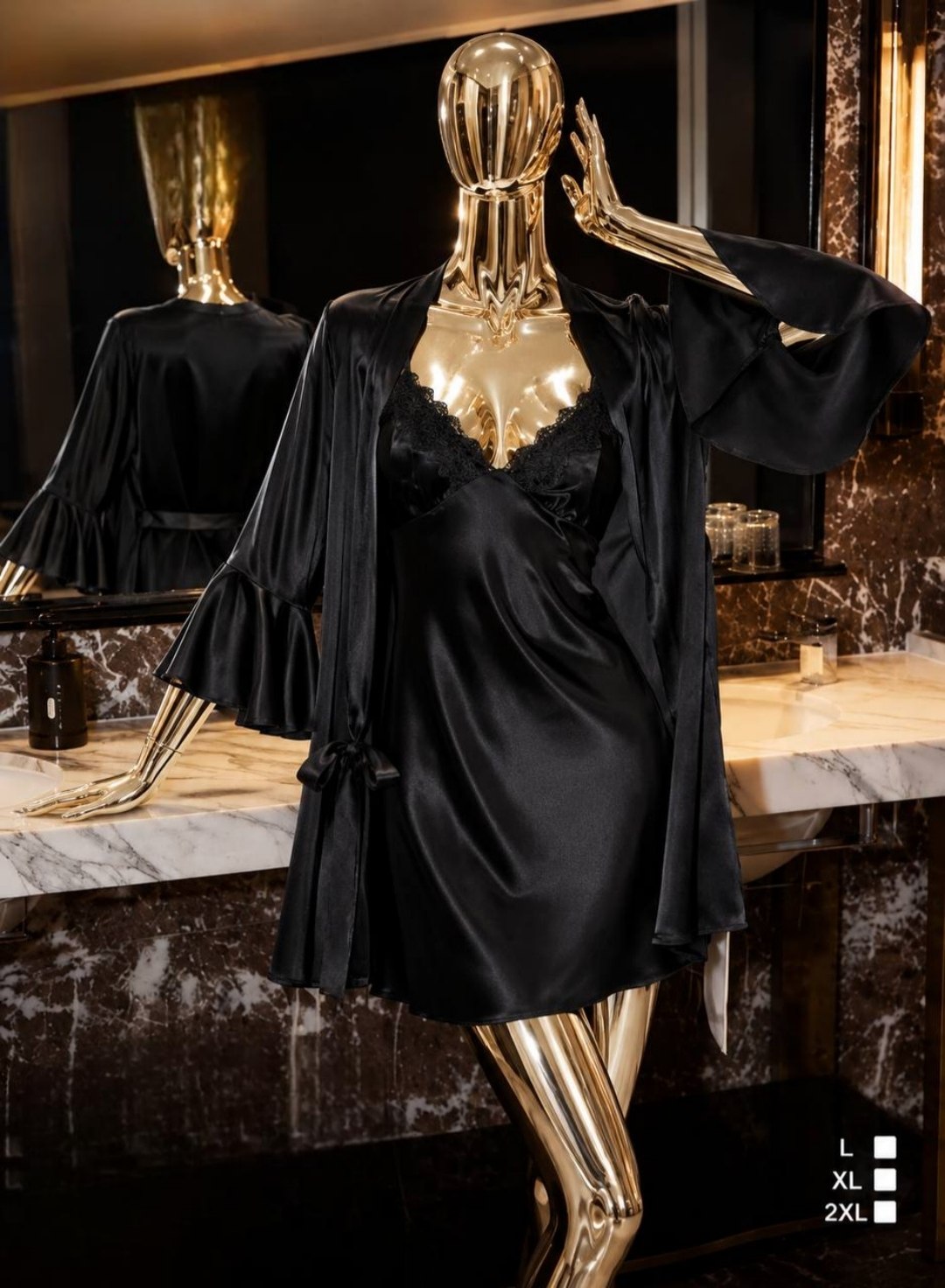 Short Lingerie Silk with Robe