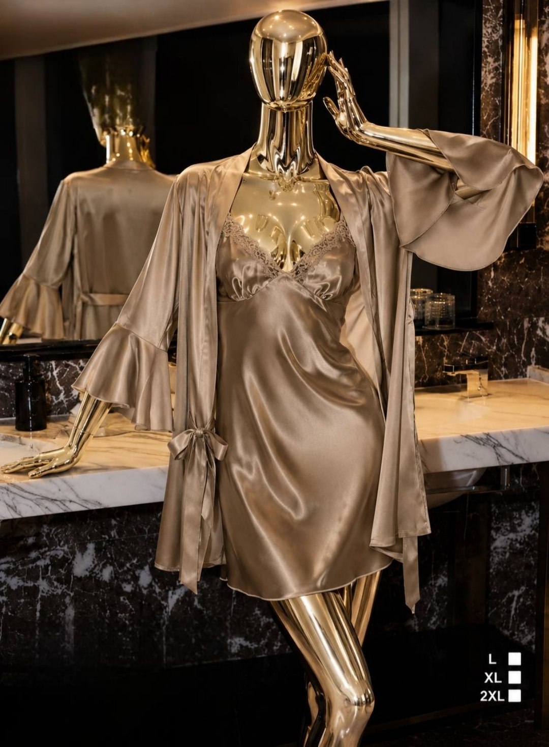 Short Lingerie Silk with Robe
