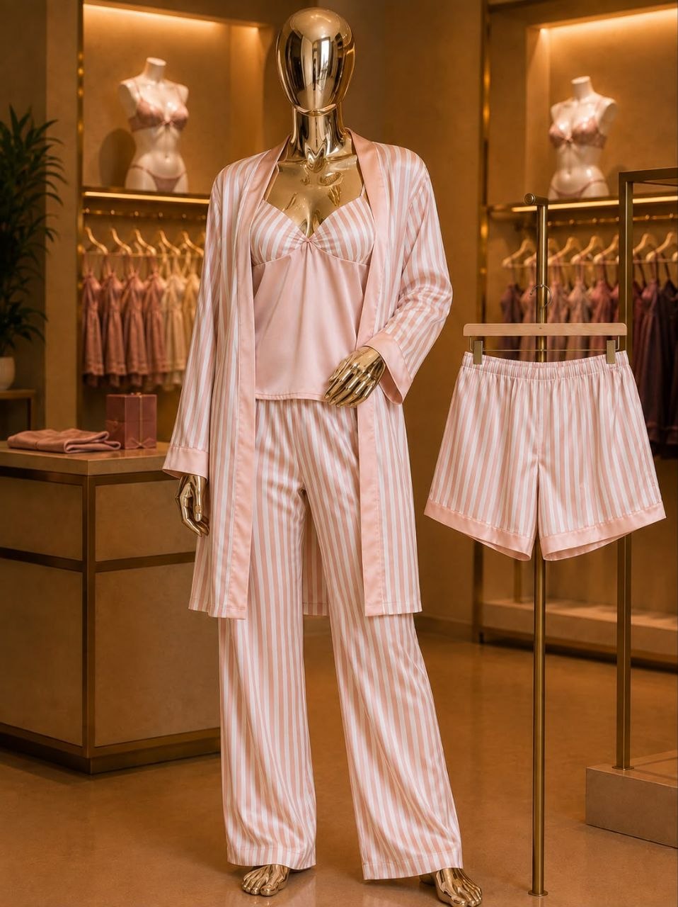 4 Pieces Pajama Silk