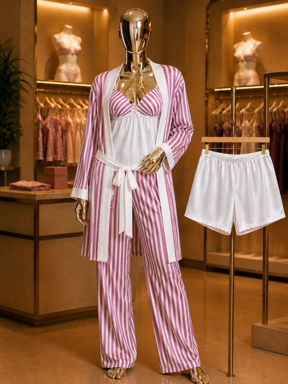 4 Pieces Pajama Silk