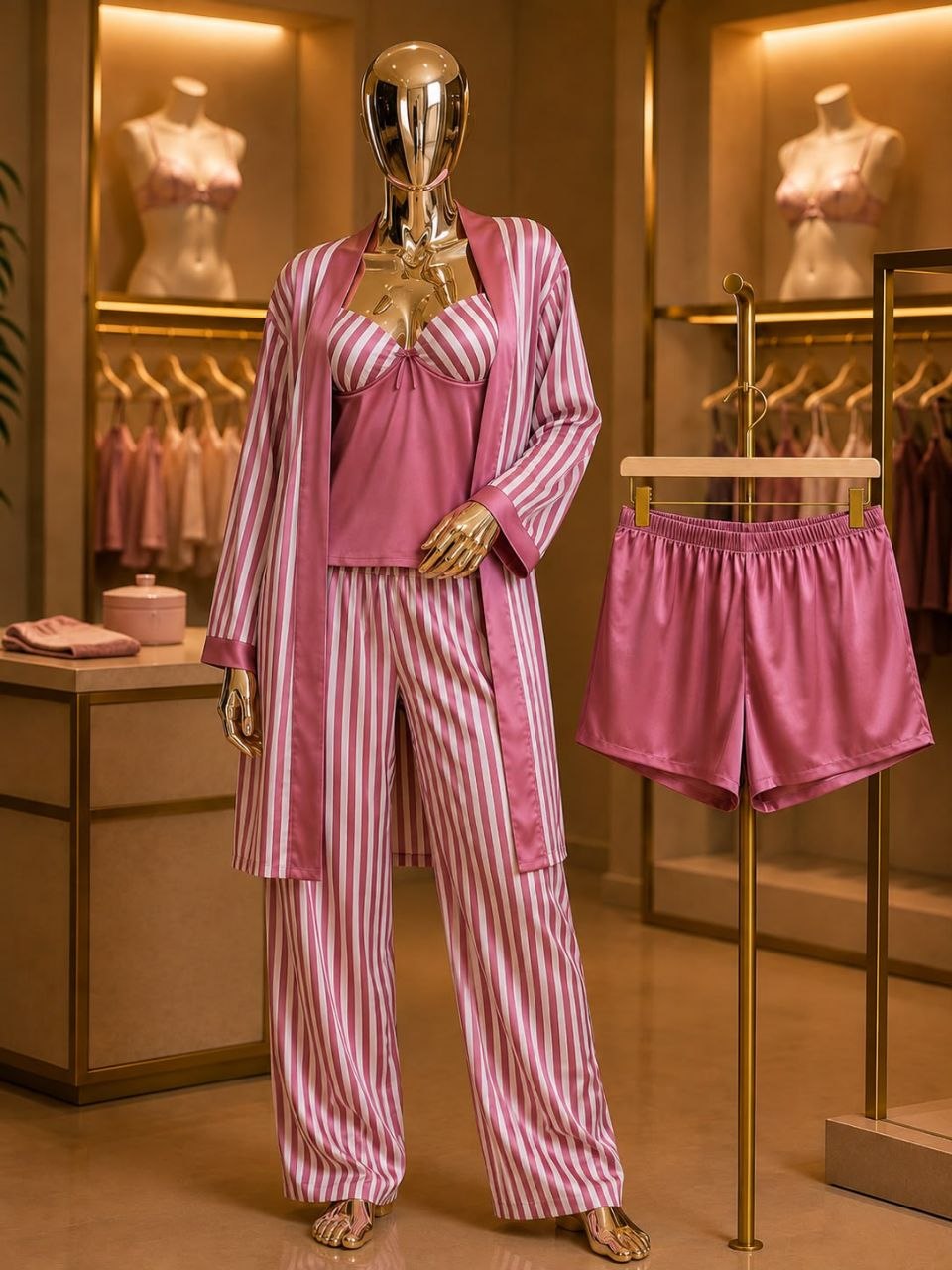 4 Pieces Pajama Silk