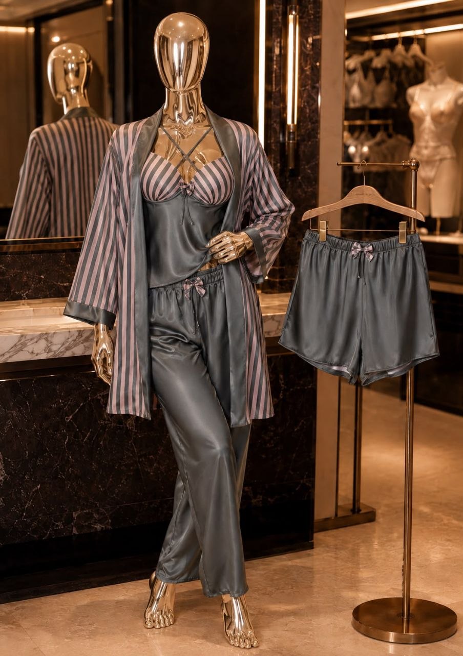 4 Pieces Pajama Silk