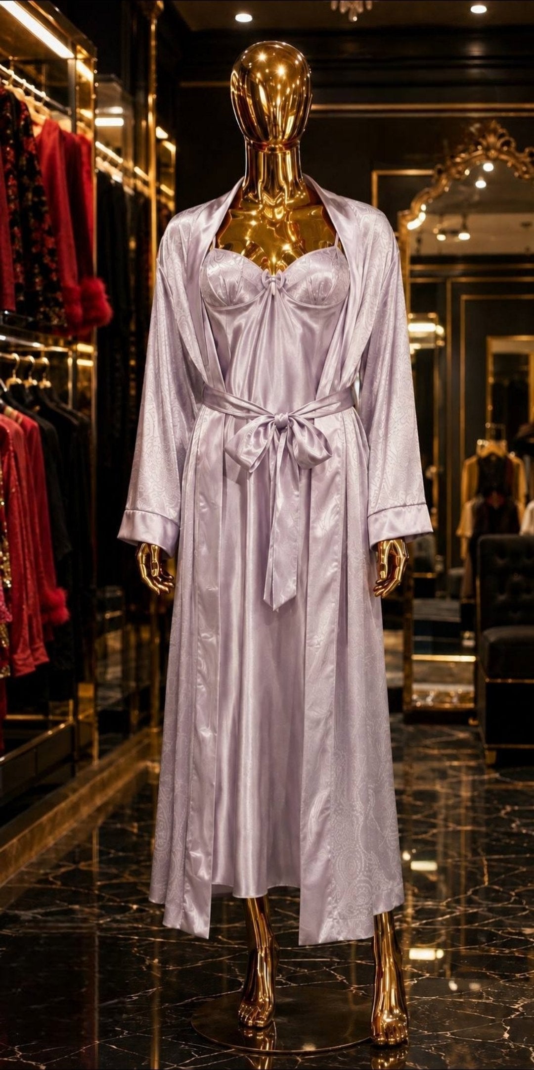 Long Lingerie Silk with robe