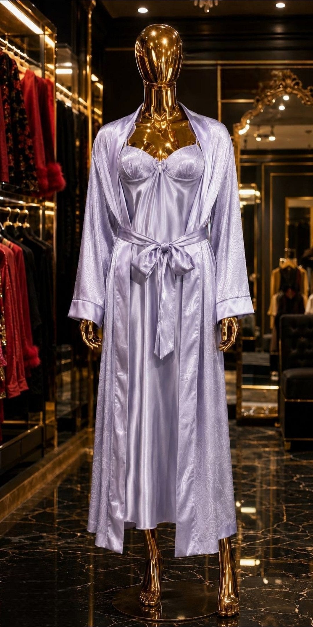 Long Lingerie Silk with robe