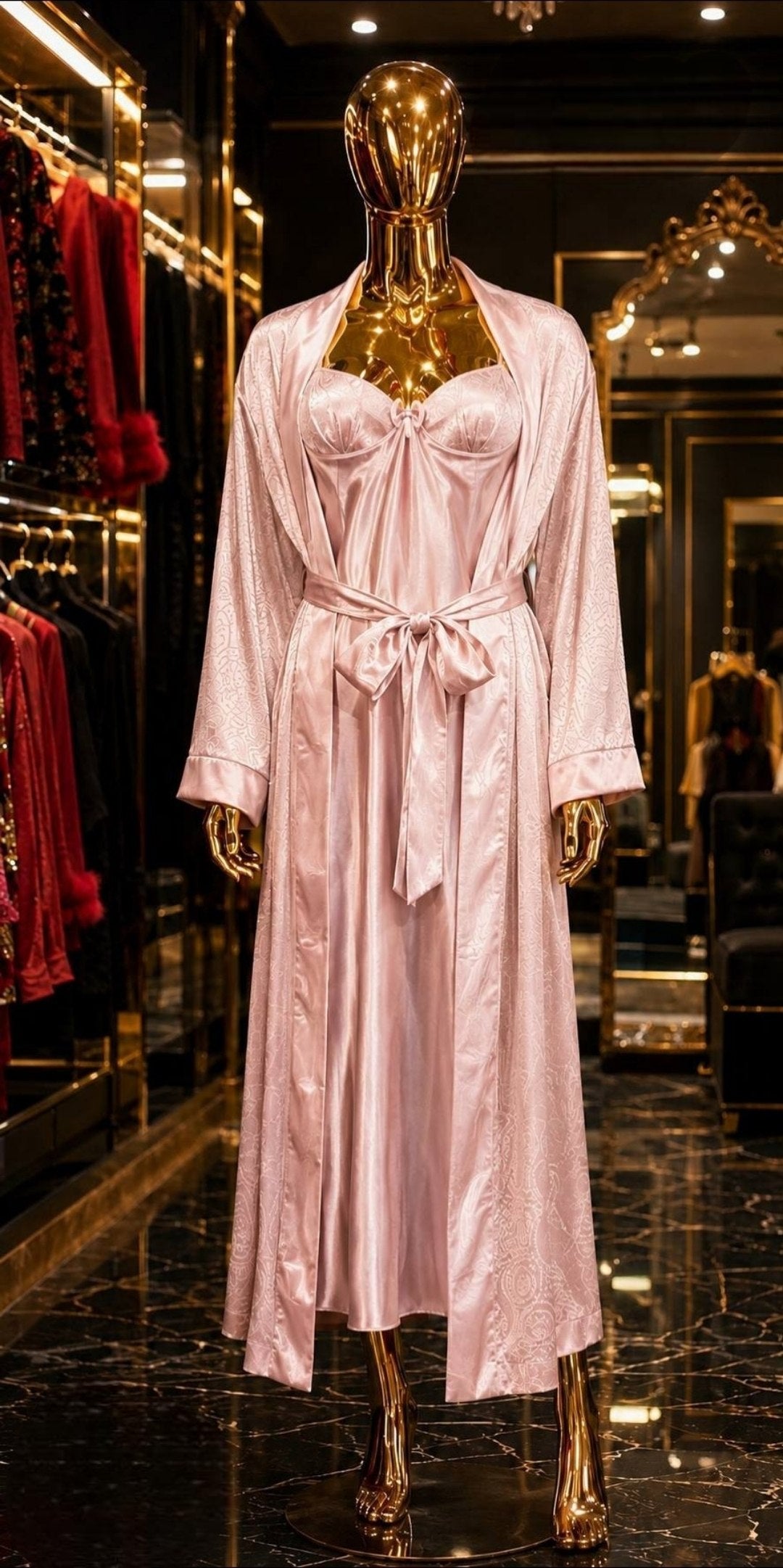 Long Lingerie Silk with robe
