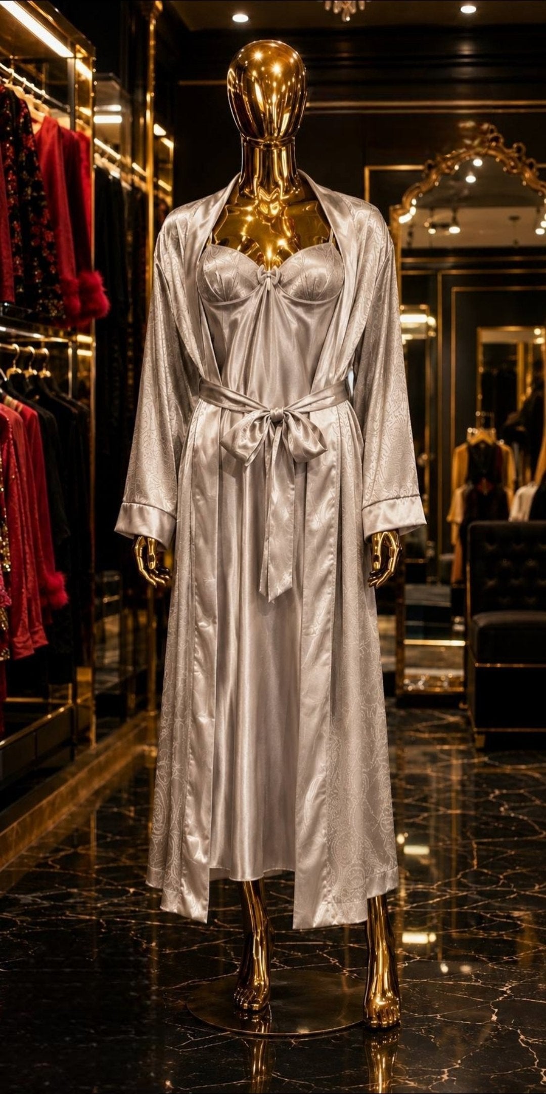 Long Lingerie Silk with robe