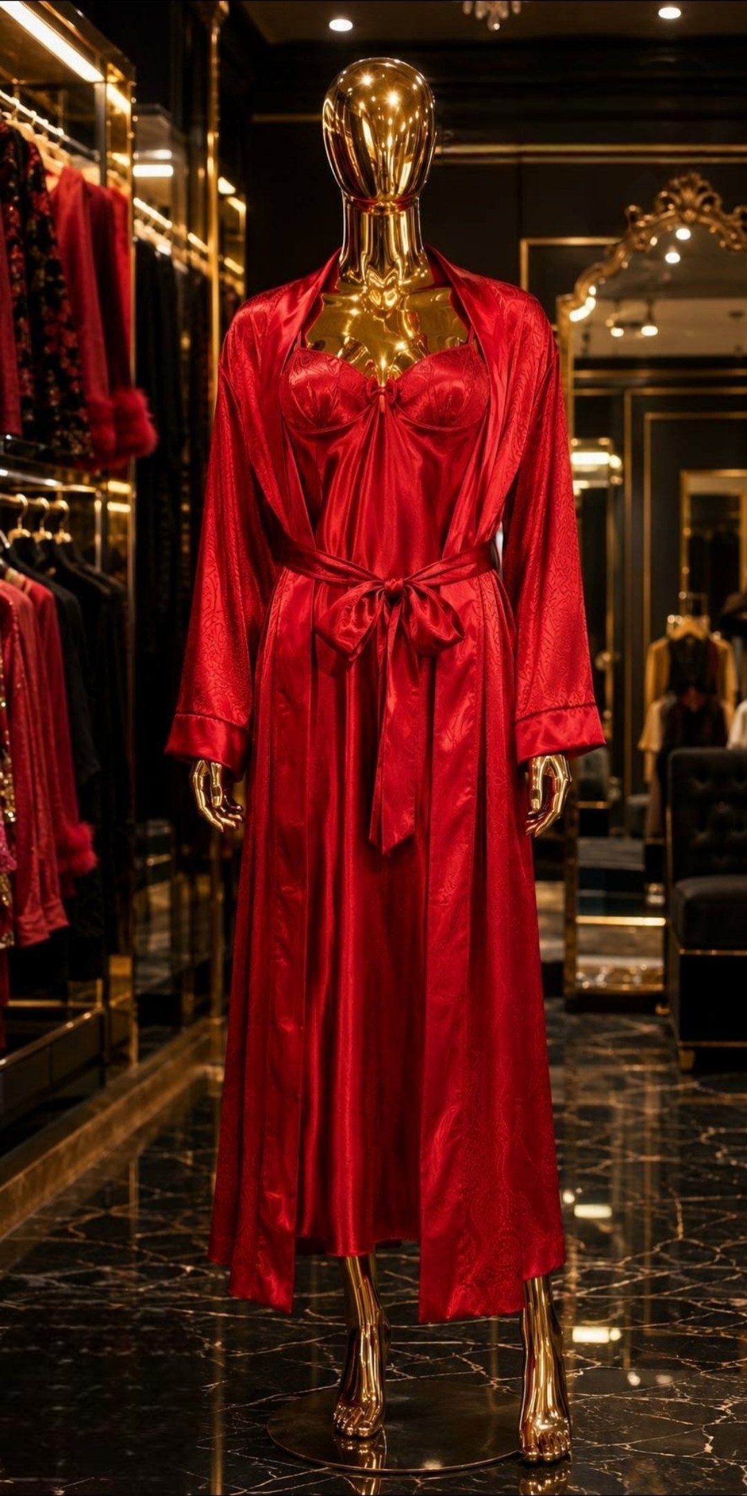 Long Lingerie Silk with robe