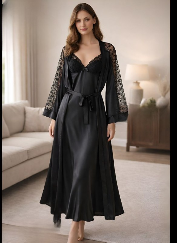 Long Lingerie Silk with robe