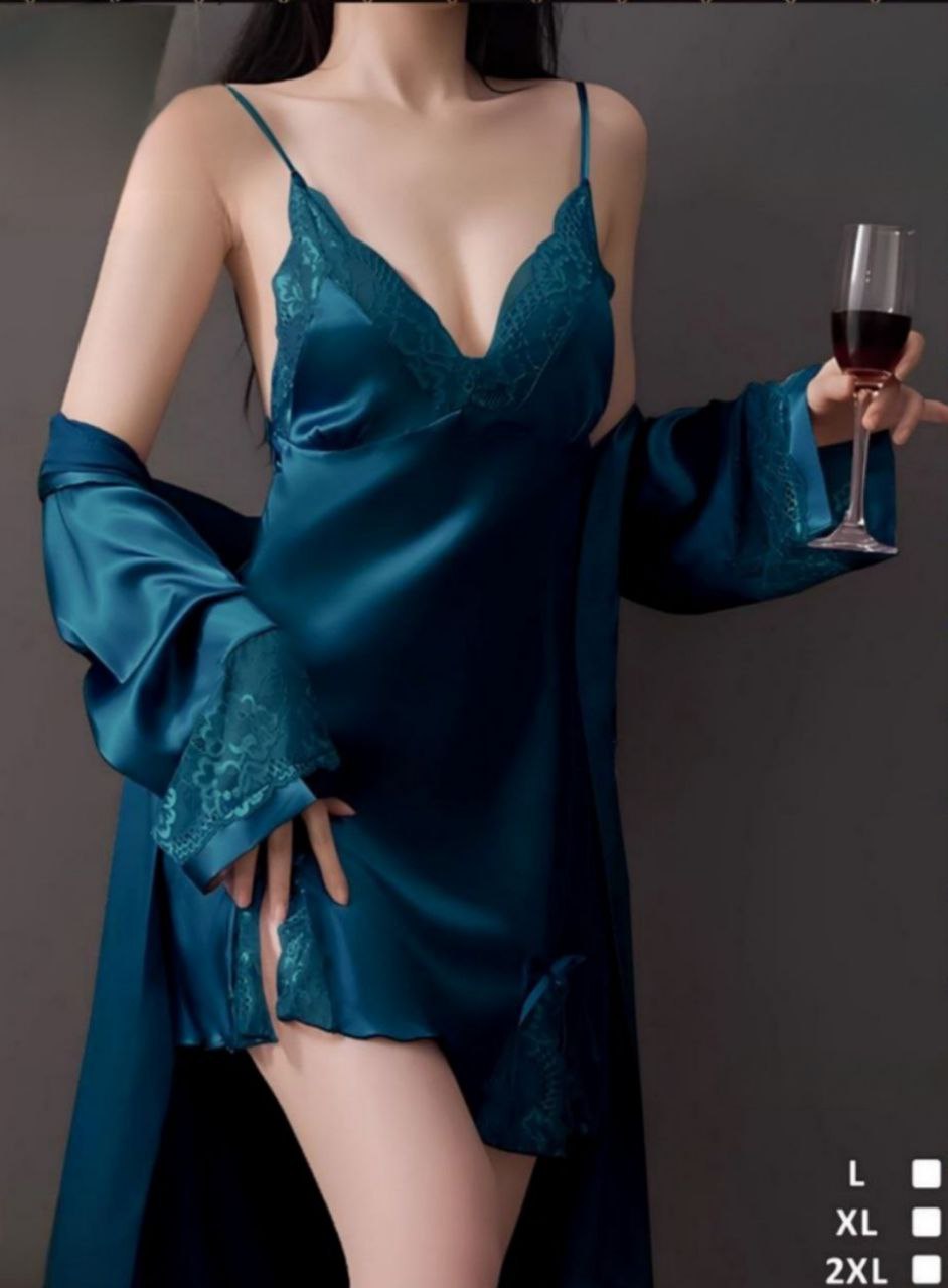 Short Silk Lingerie with robe