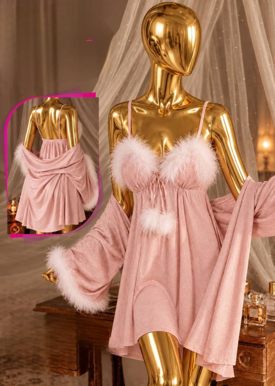 Short Lingerie Silk With Robe