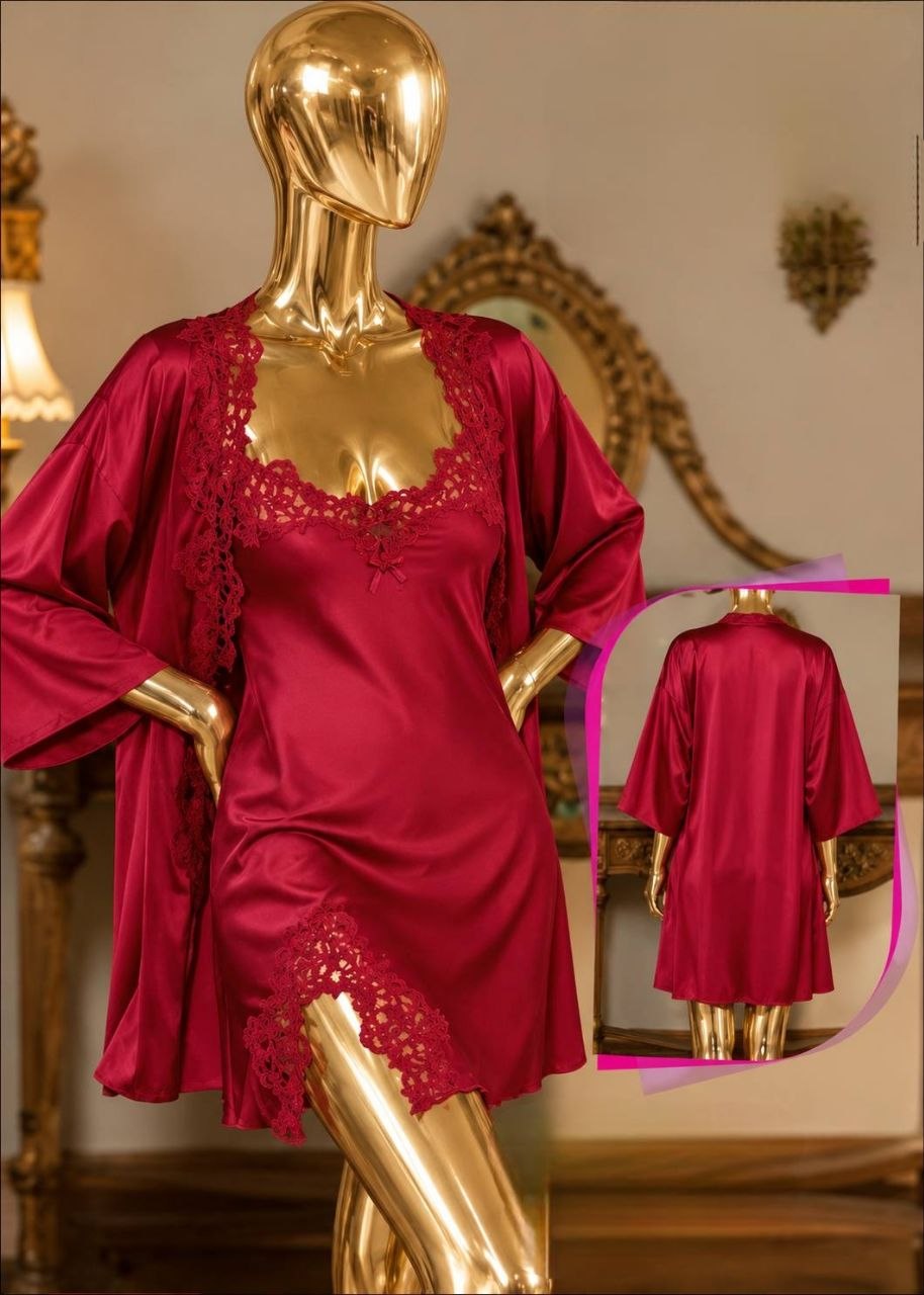 Short Lingerie Silk With Robe