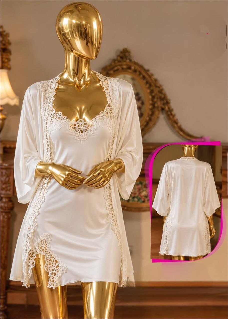 Short Lingerie Silk With Robe