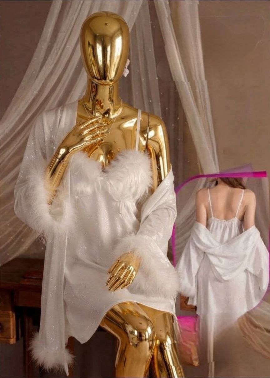 Short Lingerie Silk With Robe