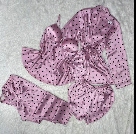 4 Pieces Pajama Silk
