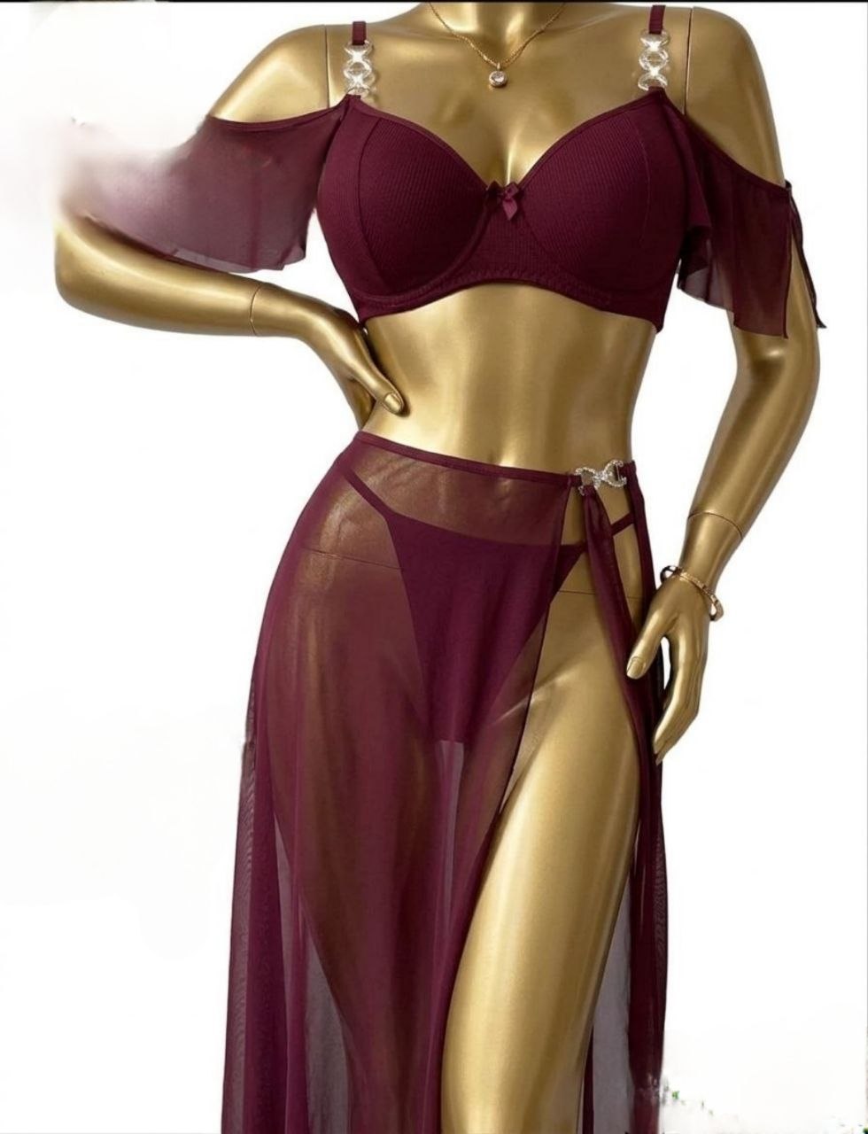 2 Pieces Long Lingerie