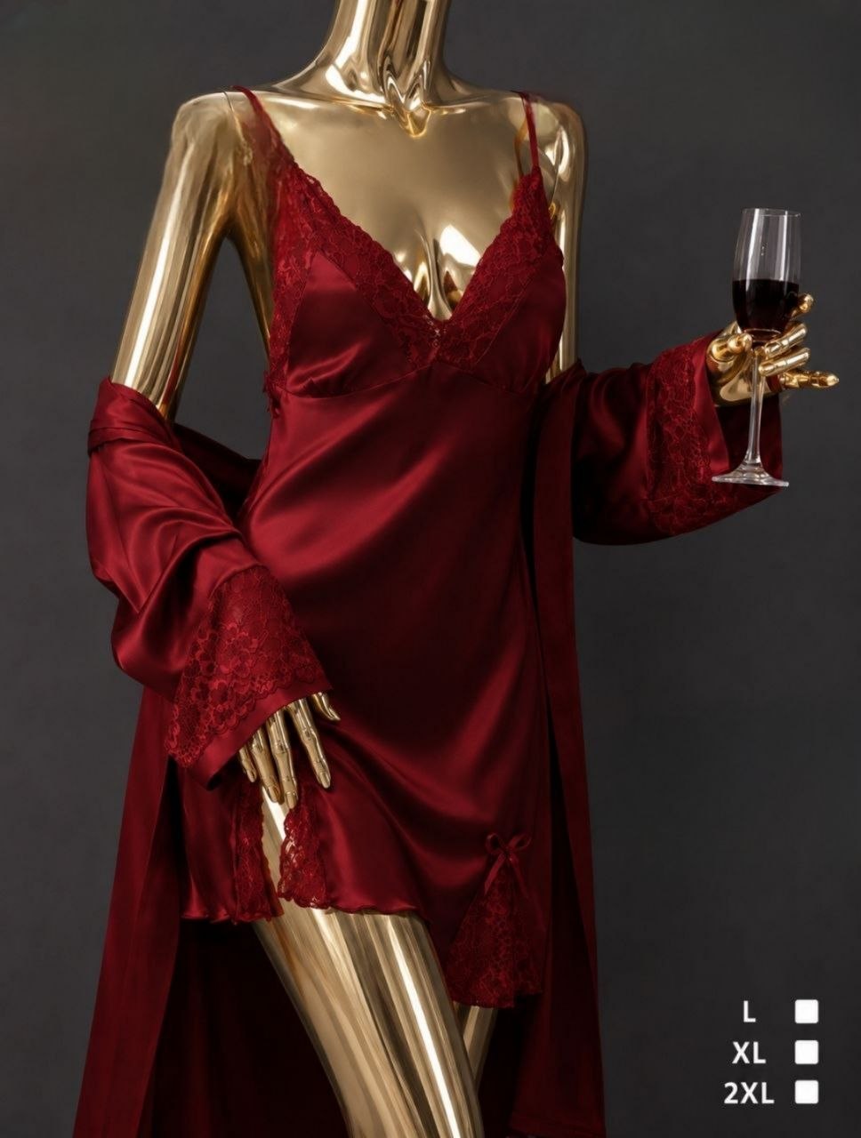 Short Silk Lingerie with robe