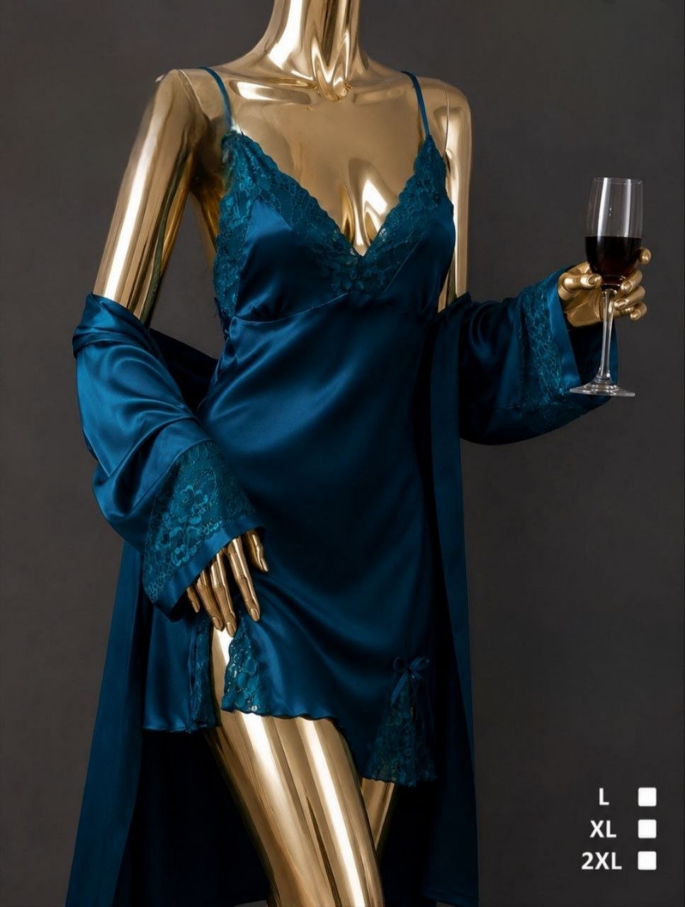 Short Silk Lingerie with robe
