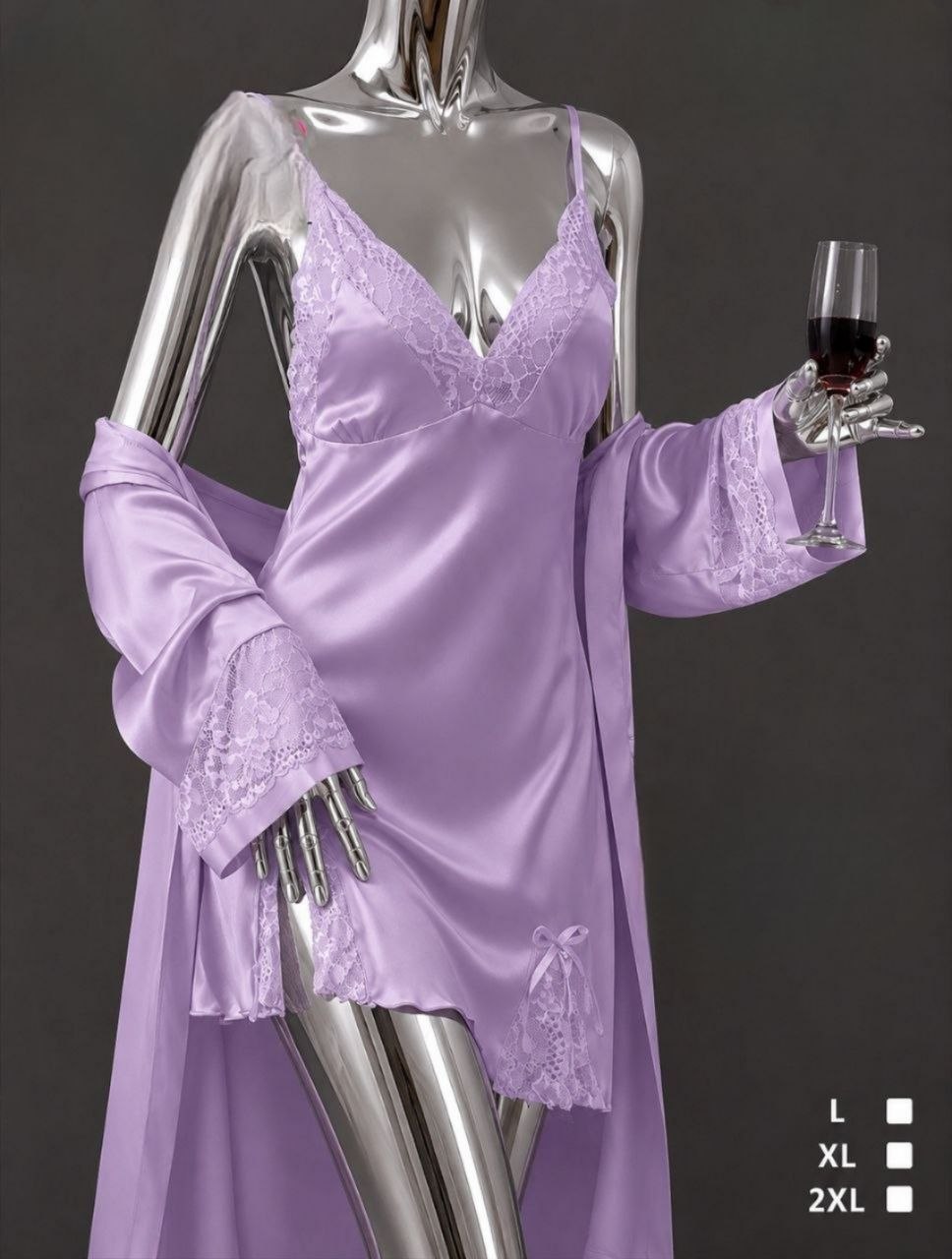 Short Silk Lingerie with robe
