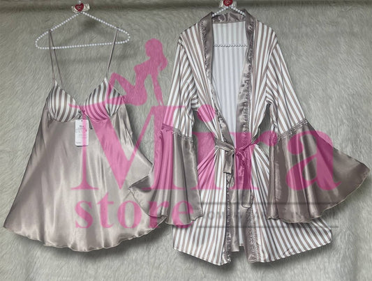 Short Silk Lingerie with Robe