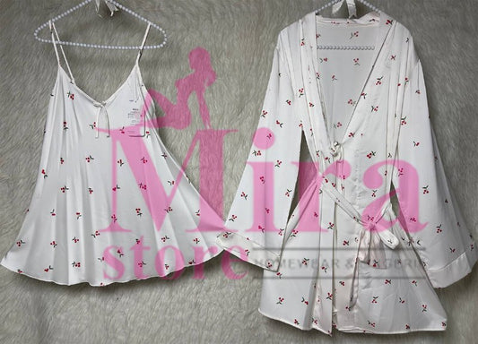 Short Silk Lingerie with Robe