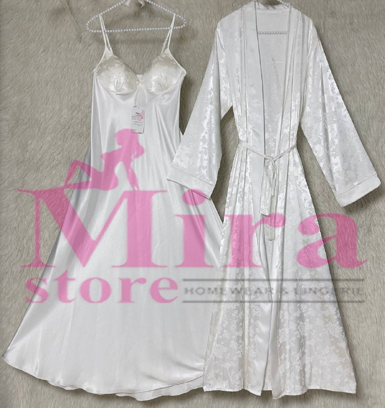Long Silk Lingerie with Robe