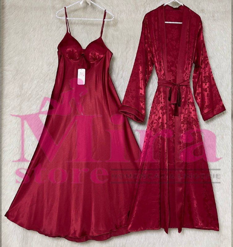Long Silk Lingerie with Robe