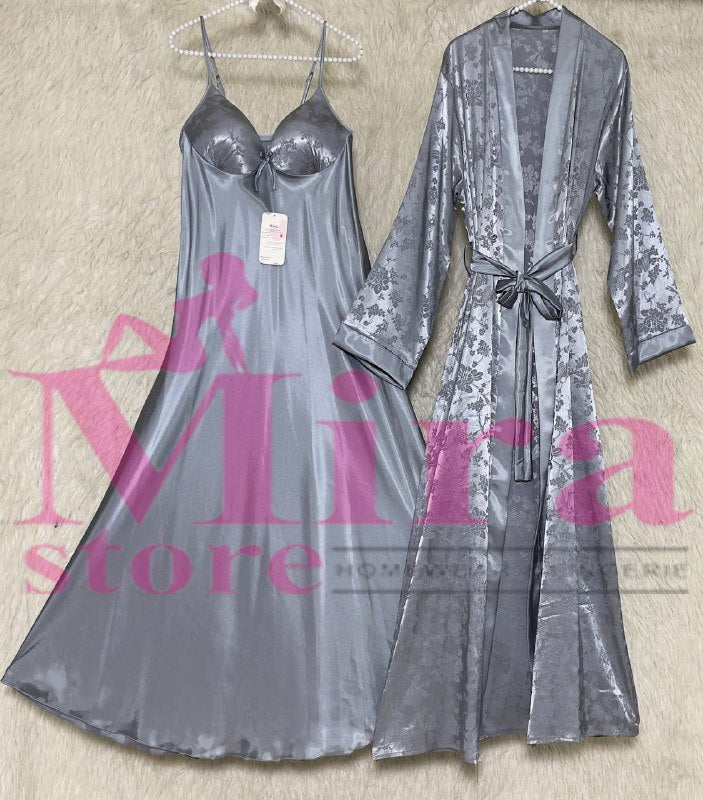 Long Silk Lingerie with Robe