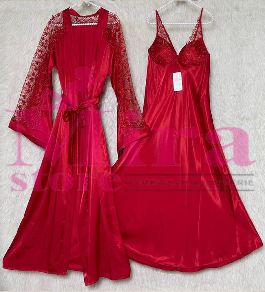 Long Silk Lingerie with Robe
