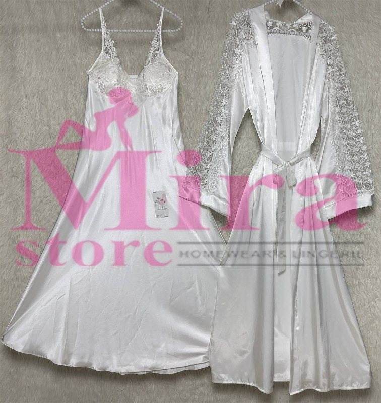 Long Silk Lingerie with Robe
