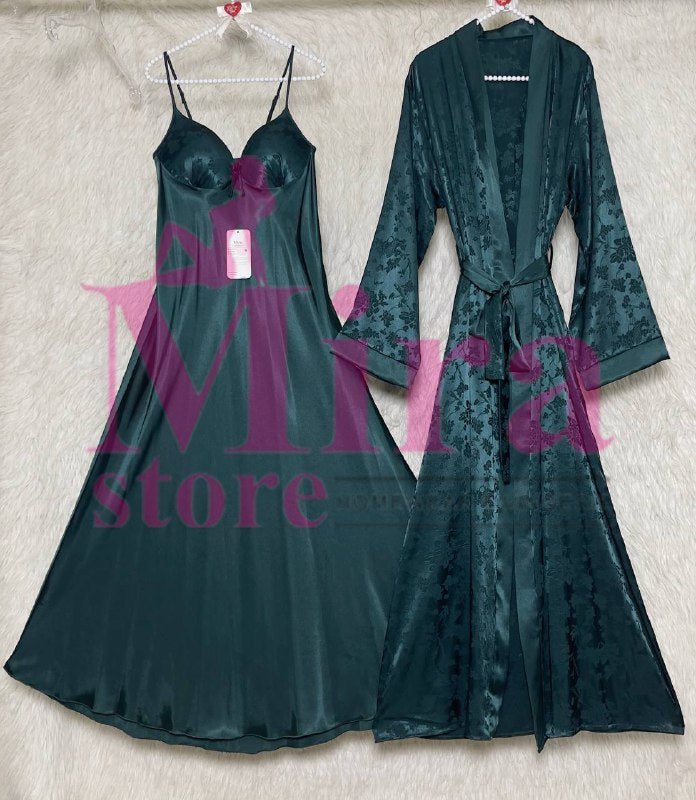 Long Silk Lingerie with Robe