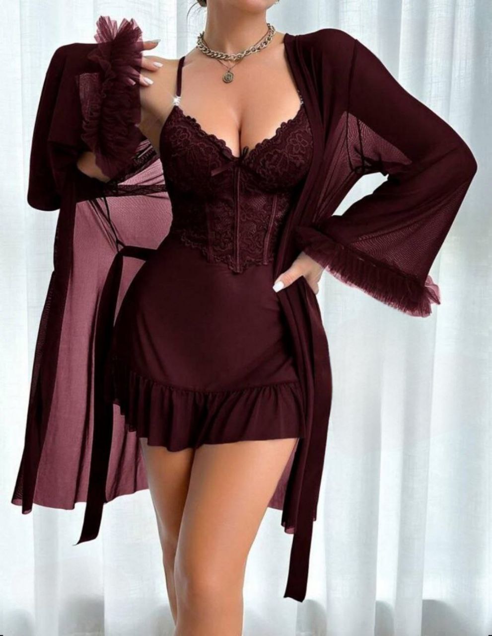 Short Lingerie with Robe