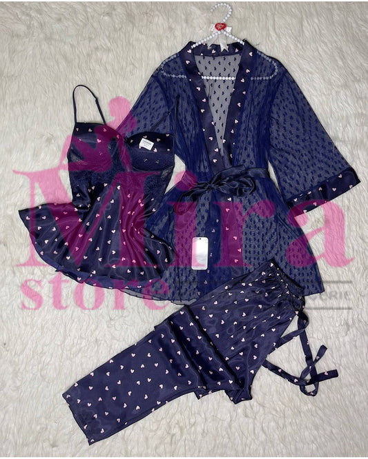 3 Pieces Pajama Silk