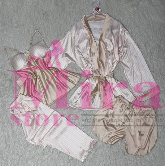 4 Pieces Pajama Silk