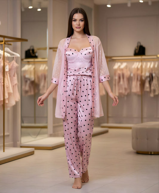 3 Pieces Pajama Silk