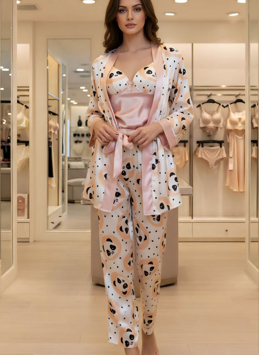 4 Pieces Pajama Silk