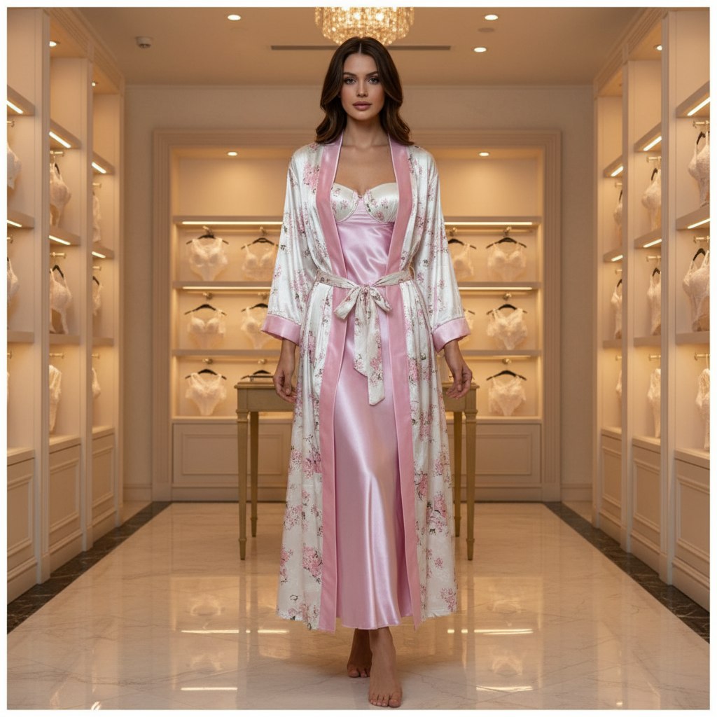 Long Lingerie Silk with Robe