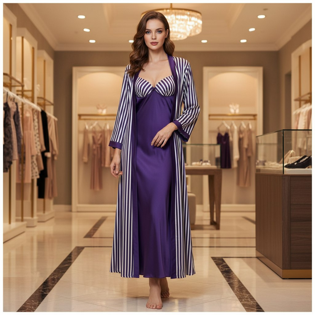 Long Lingerie Silk with Robe