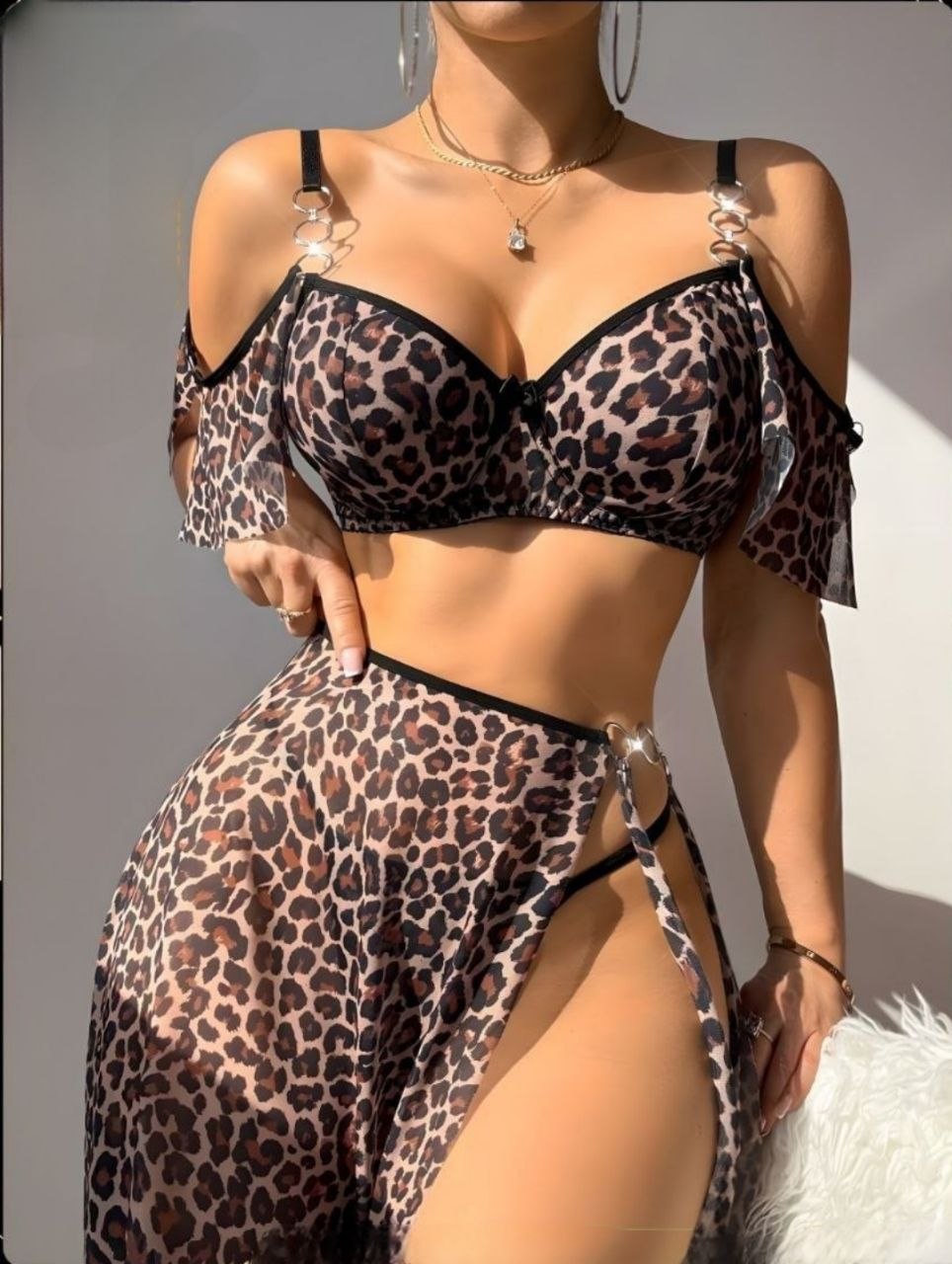 2 Pieces Long Lingerie
