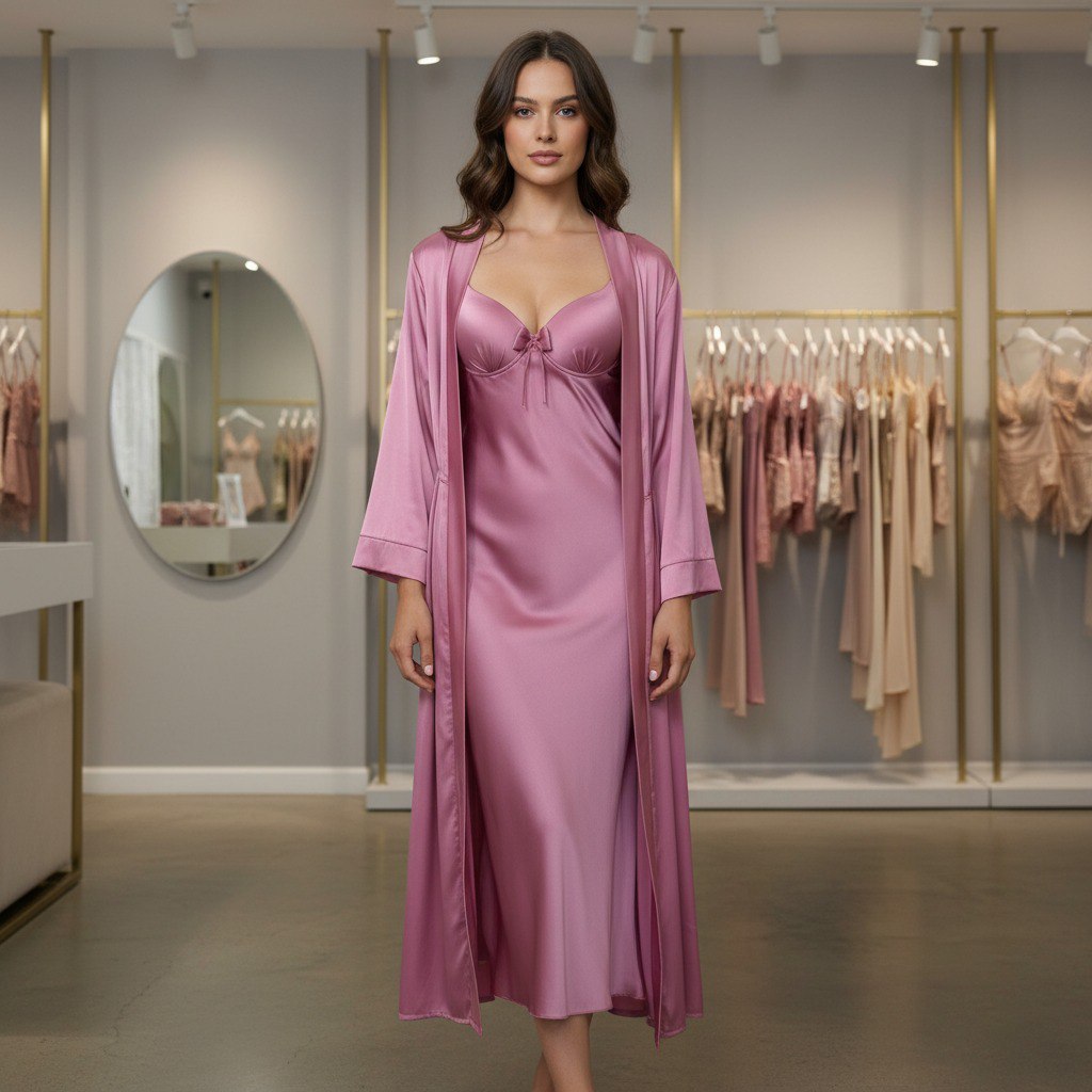 Long Lingerie Silk with robe